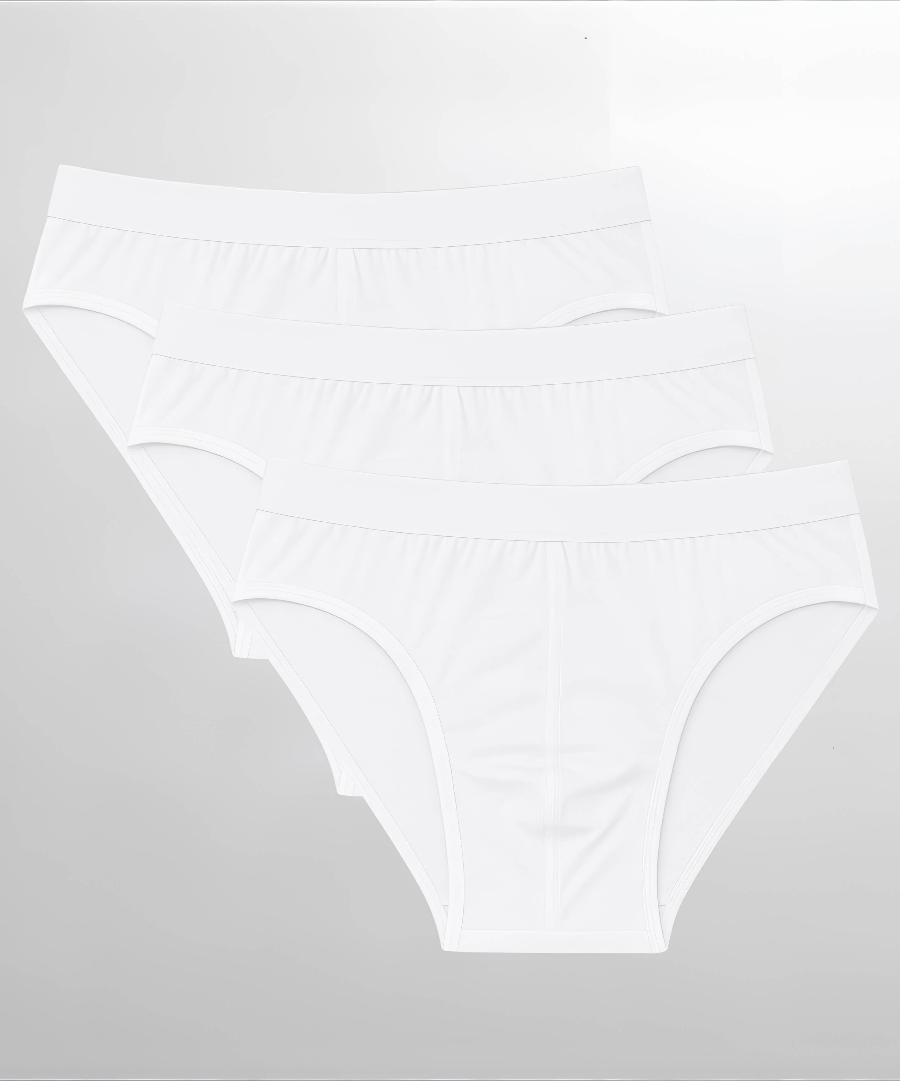 3'lü Paket Bambu Kemerli Slip Erkek Külot - BEYAZ