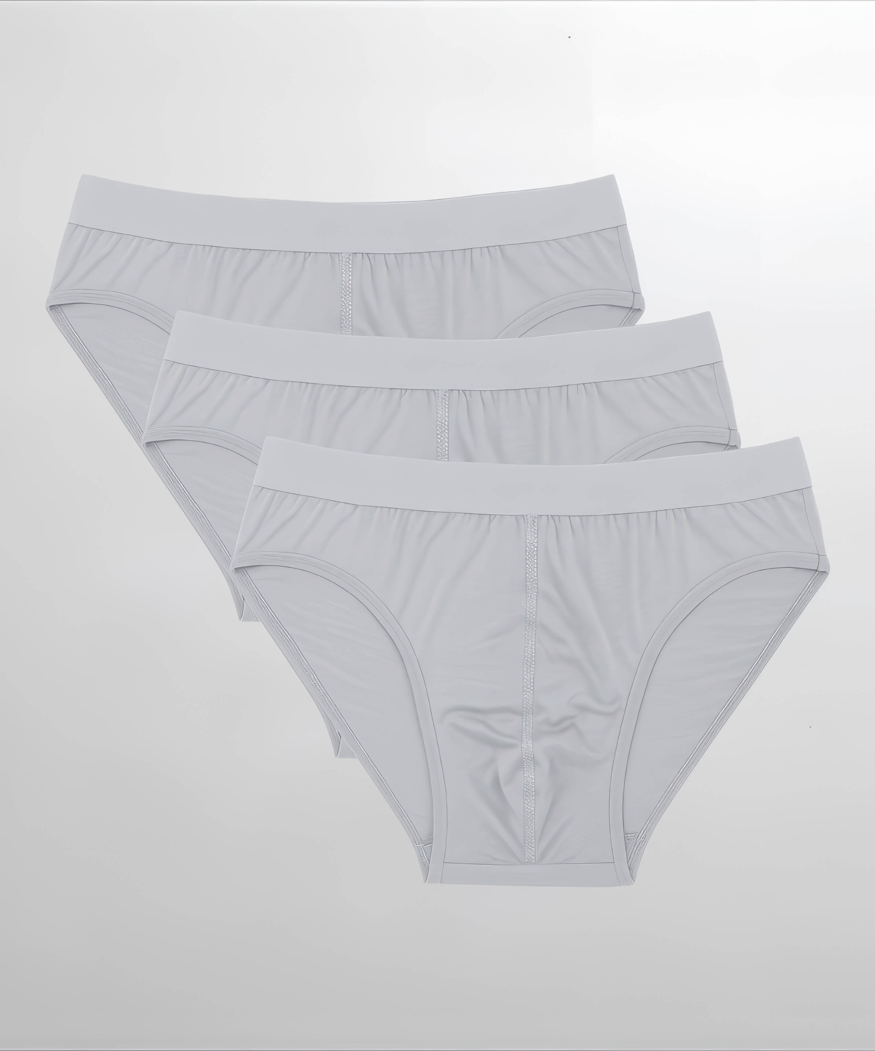3'lü Paket Bambu Kemerli Slip Erkek Külot - GRİ - 1