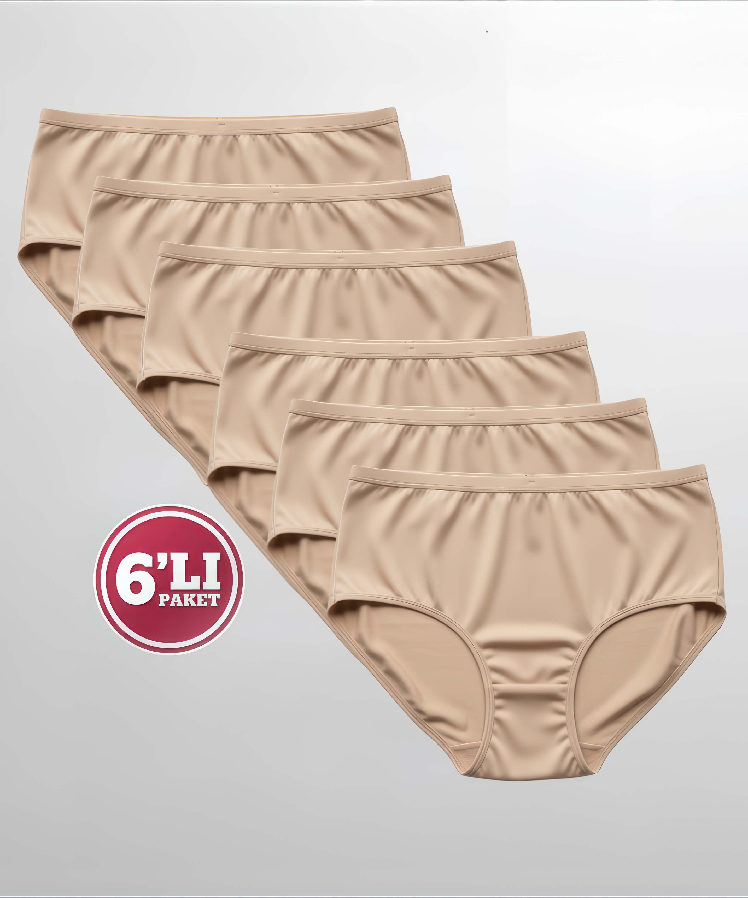 6'lı Paket Bambu Düz Bato Külot - TEN - 1