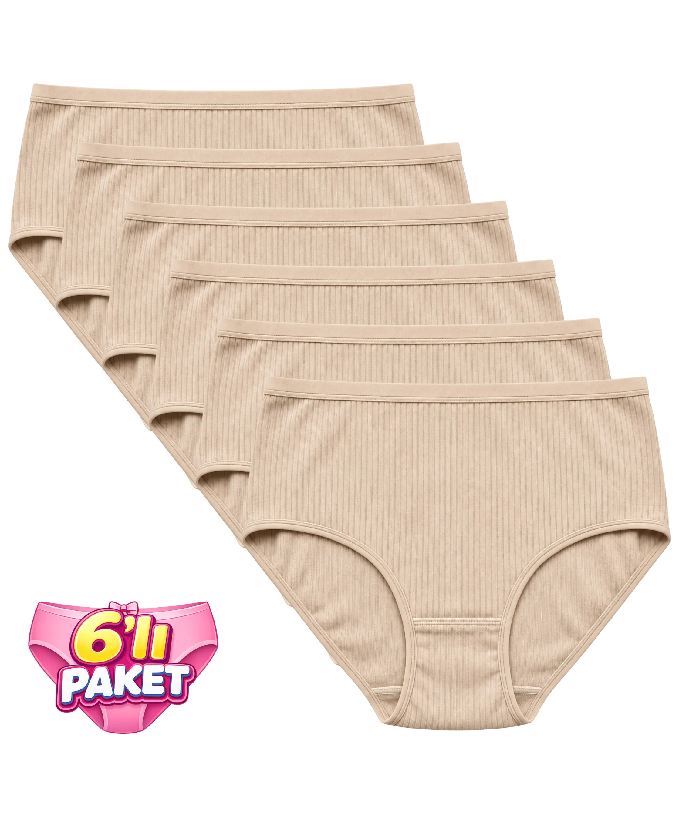 6'lı Paket Çizgili Bato Külot - TEN - 1