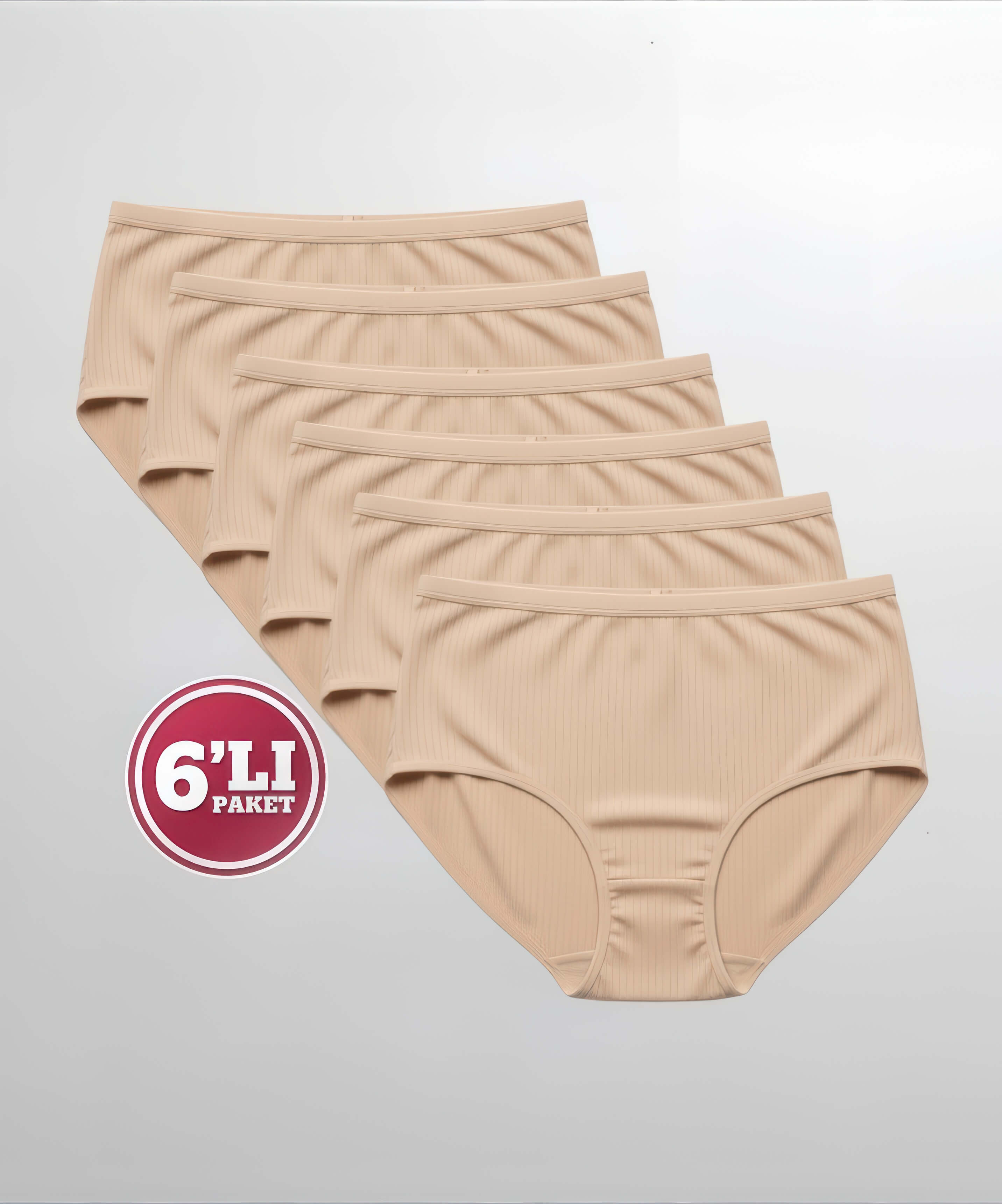 6'lı Paket Çizgili Bato Külot - TEN - 1