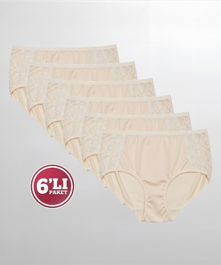6'lı Paket Dantelli Bato Külot - TEN