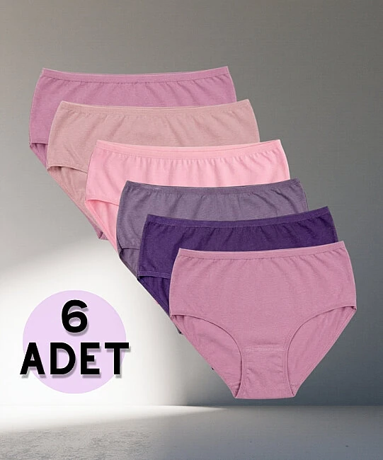 6'lı Paket Likralı Bato Külot - ASORTİ-2