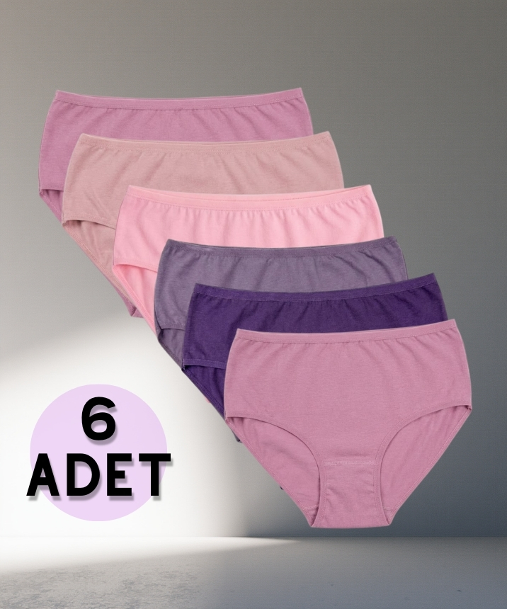 6'lı Paket Likralı Bato Külot - ASORTİ-2 - 1
