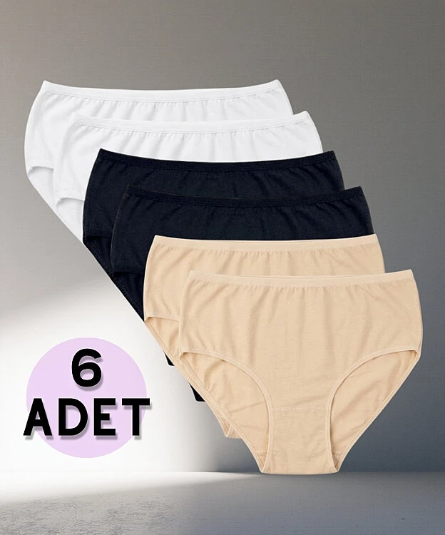 6'lı Paket Likralı Bato Külot - ASORTİ - 1