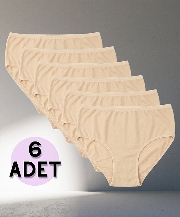 6'lı Paket Likralı Bato Külot - TEN - 1