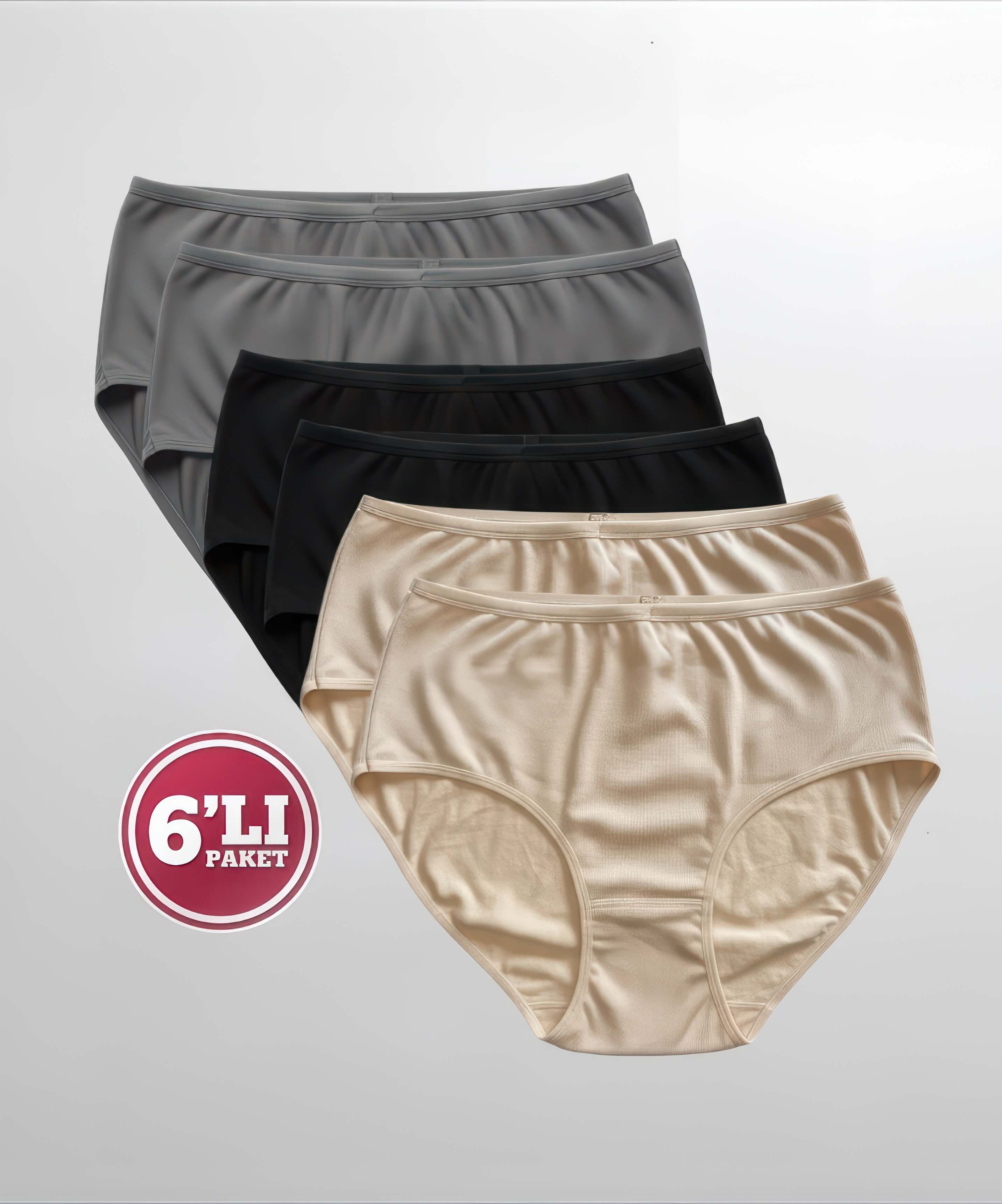 6'lı Paket Likralı Kaşkorse Bato Külot - ASORTİ - 1
