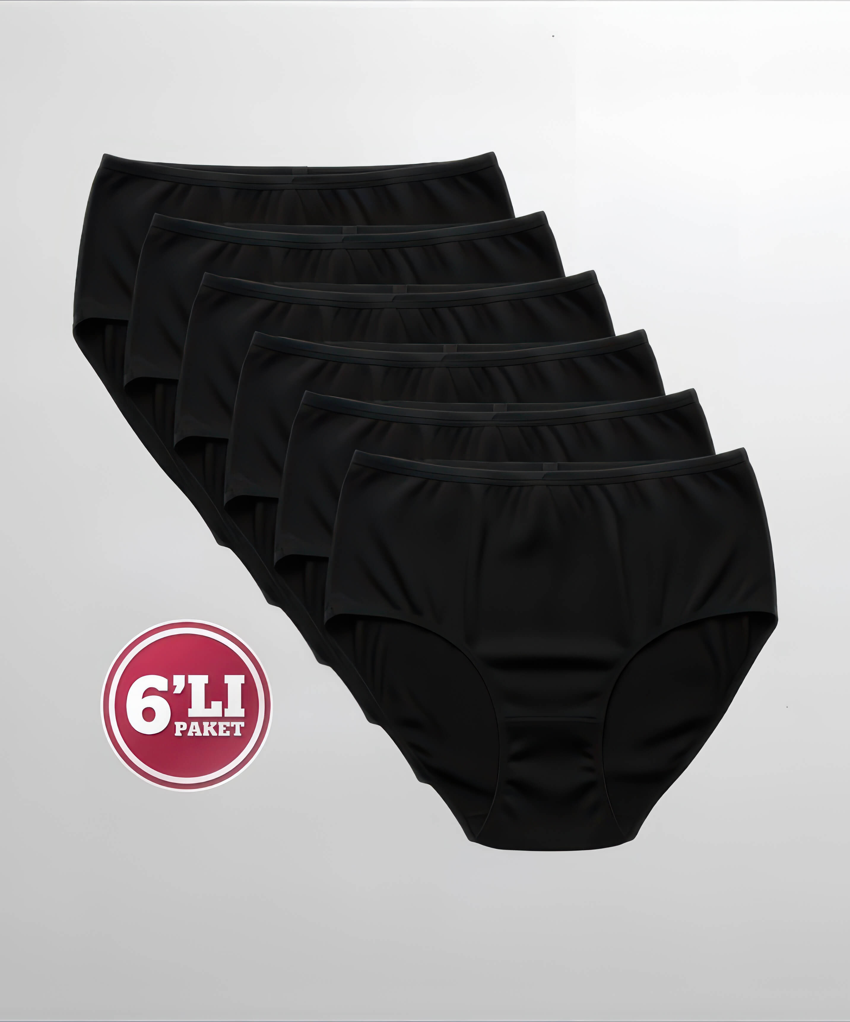 6'lı Paket Likralı Kaşkorse Bato Külot - SİYAH - 1