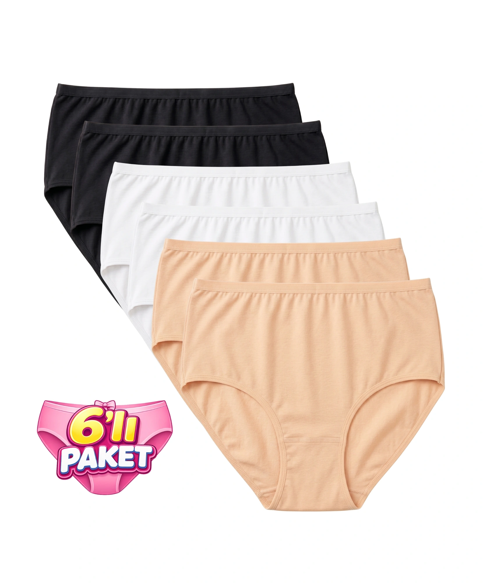6'lı Paket Modal Bato Külot - ASORTİ