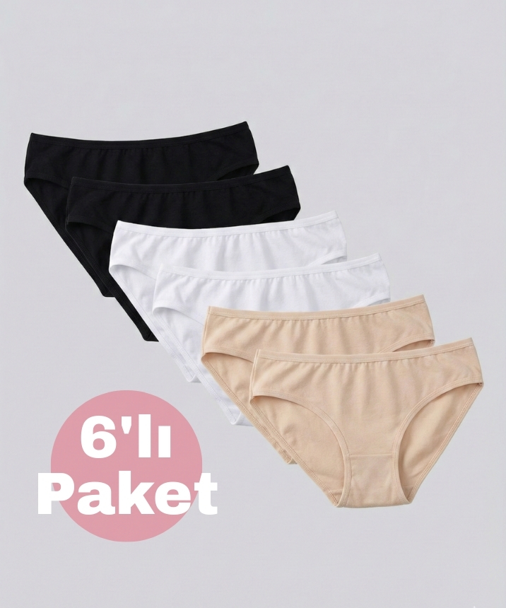6'lı Paket Modal Bikini - ASORTİ