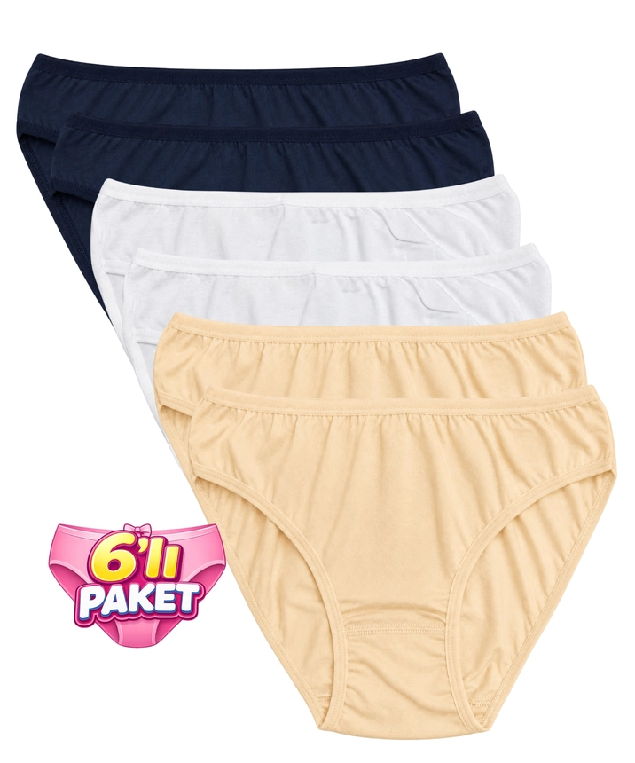 6'lı Paket Modal Bikini - ASORTİ 