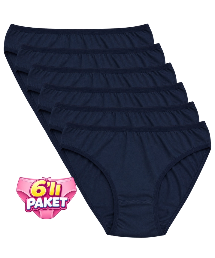 6'lı Paket Modal Bikini - SİYAH - 1