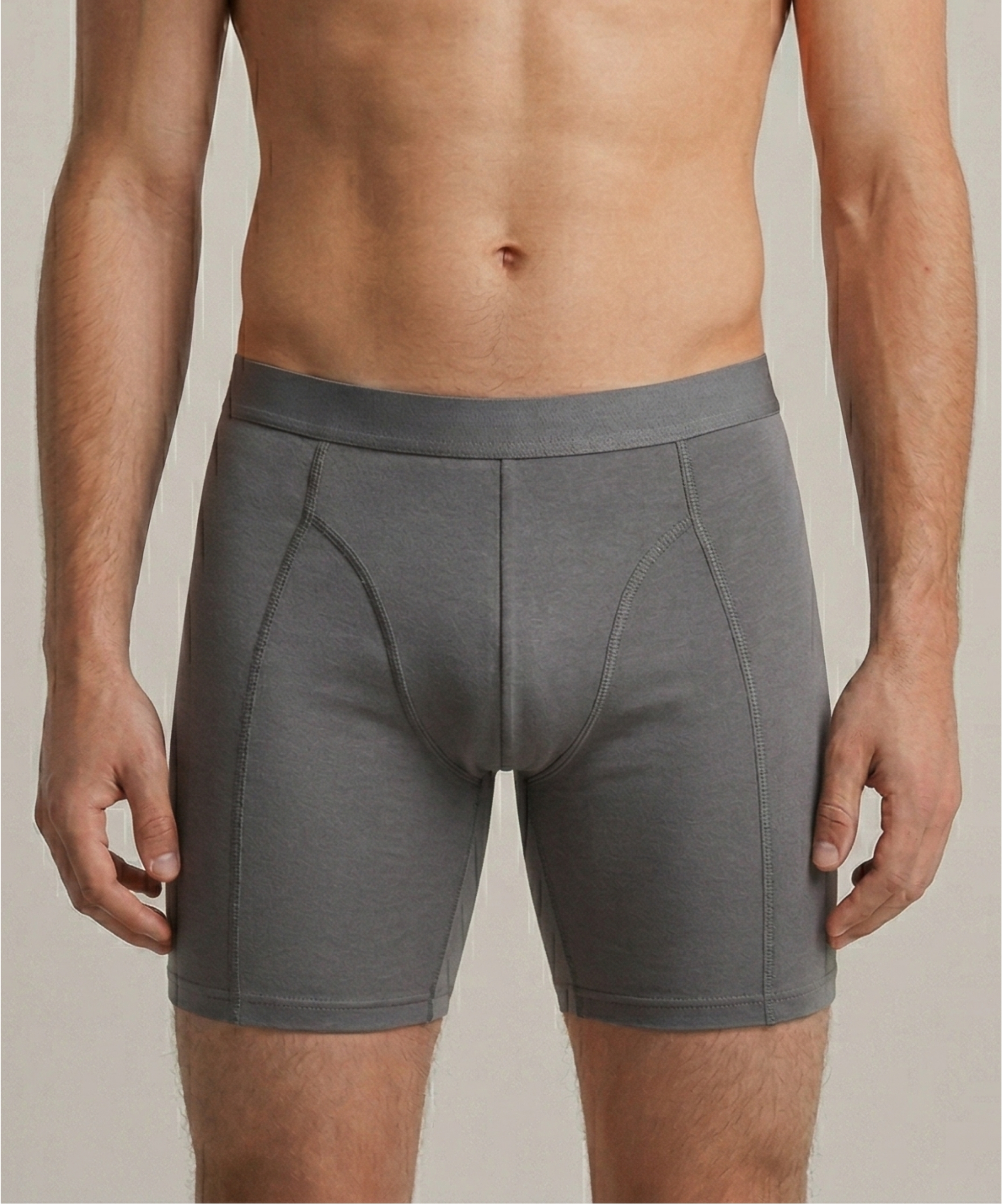 Erkek Modal Uzun Boxer - GRİ - 1