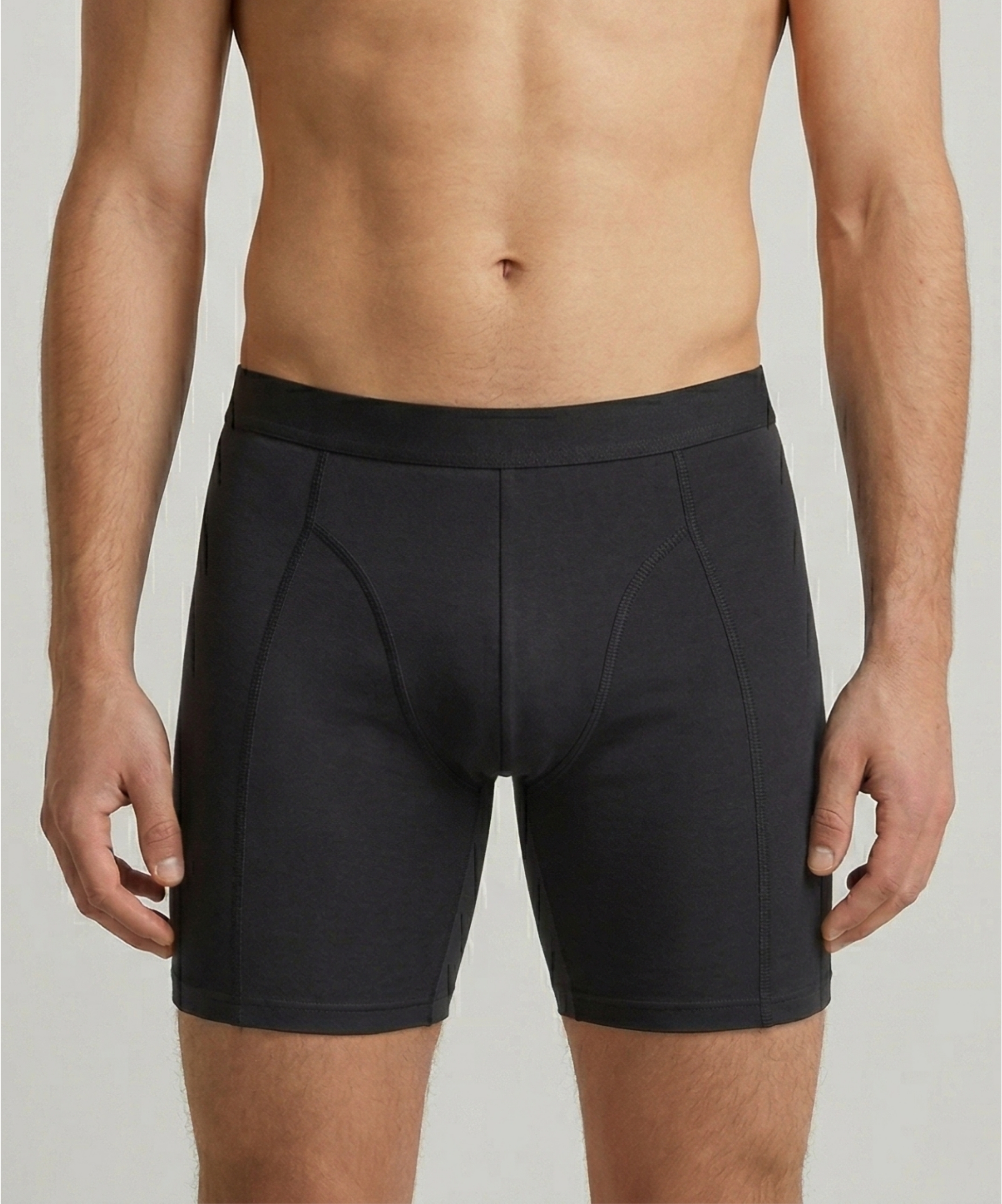 Erkek Modal Uzun Boxer - SİYAH