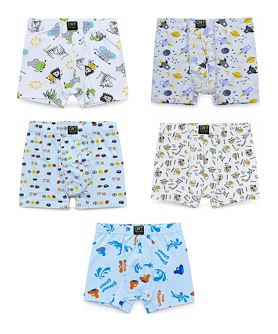 10'Lu Paket Pamuklu Erkek Çocuk Boxer - ASORTİ (1)