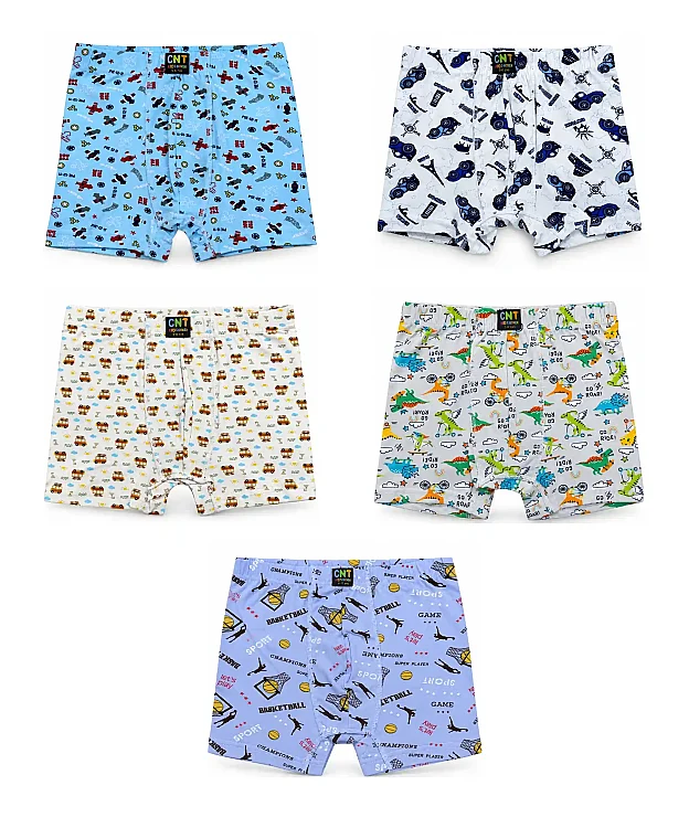 10'Lu Paket Pamuklu Erkek Çocuk Boxer - ASORTİ - 3