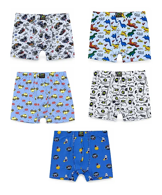 10'Lu Paket Pamuklu Erkek Çocuk Boxer - ASORTİ - 4