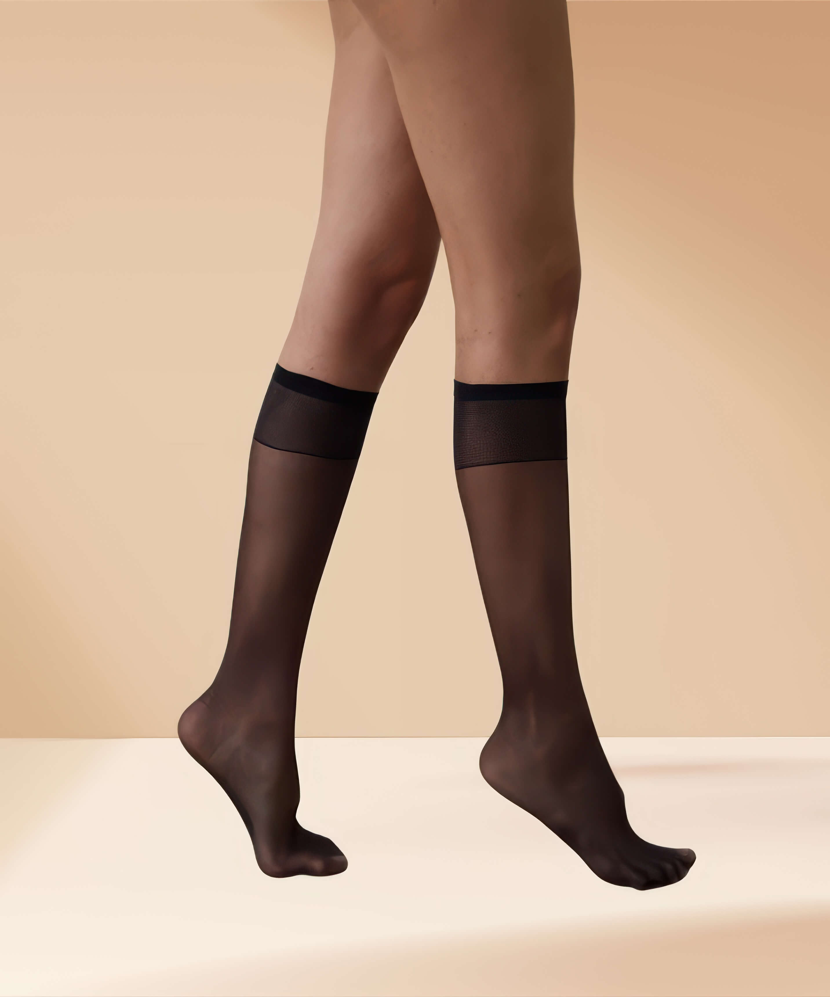 Fit 15 Dizaltı Burunsuz Çorap - SİYAH 