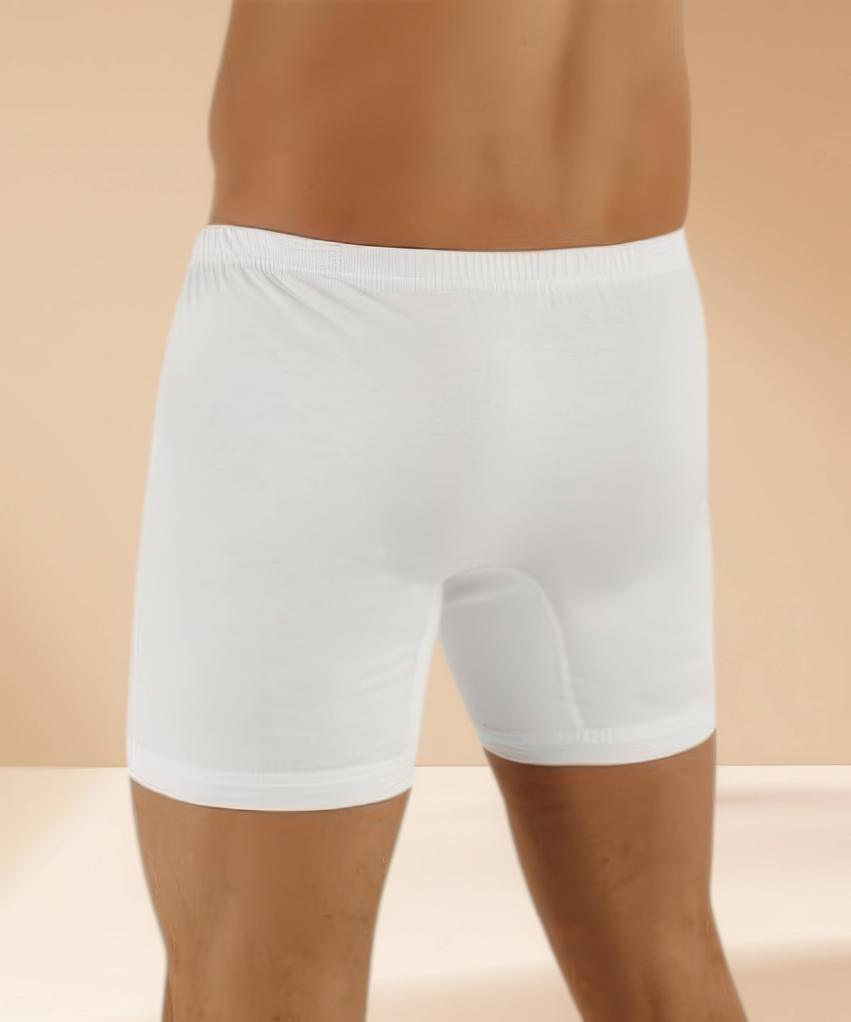 Erkek Penye Paçalı Boxer - BEYAZ (1)