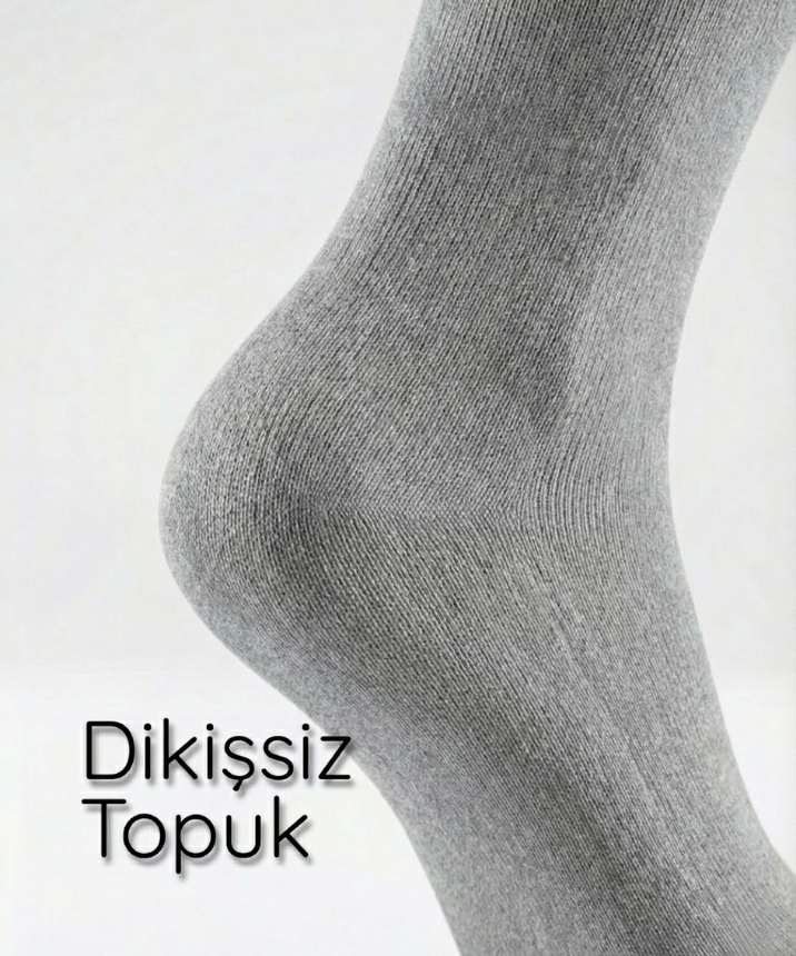 Dikişsiz Havlu Spor Çorabı - GRİ - 2