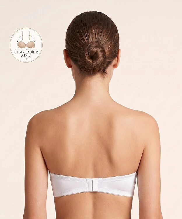 Straplez Desteksiz Soft Cup Sütyen - BEYAZ - 2