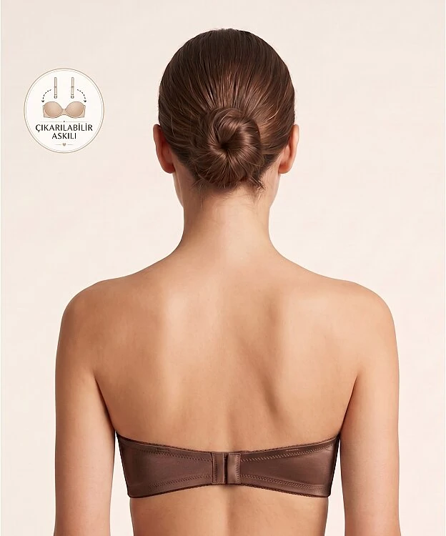 Straplez Desteksiz Soft Cup Sütyen - CARAMEL - 2