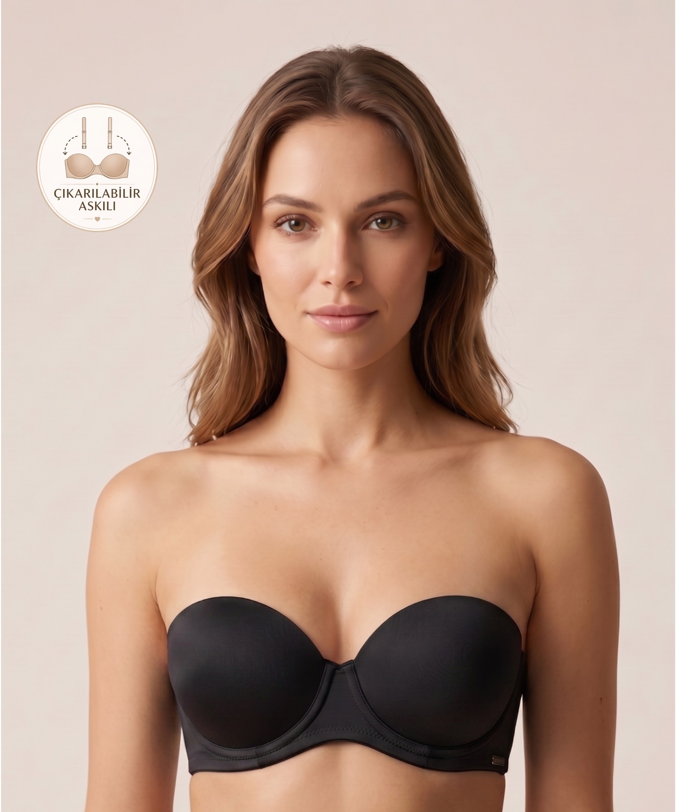 Straplez Desteksiz Soft Cup Sütyen - SİYAH