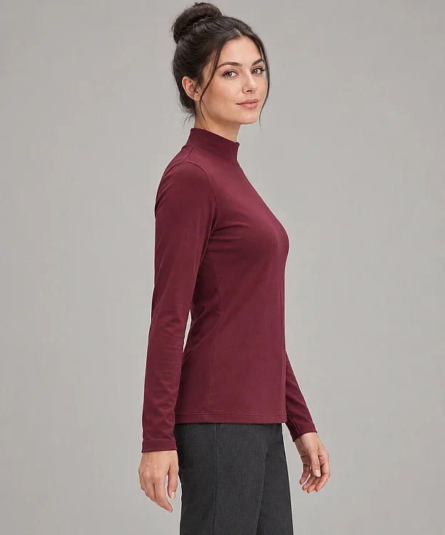 Yarım Boğaz Likralı Uzun Kol Badi - BORDO - 6