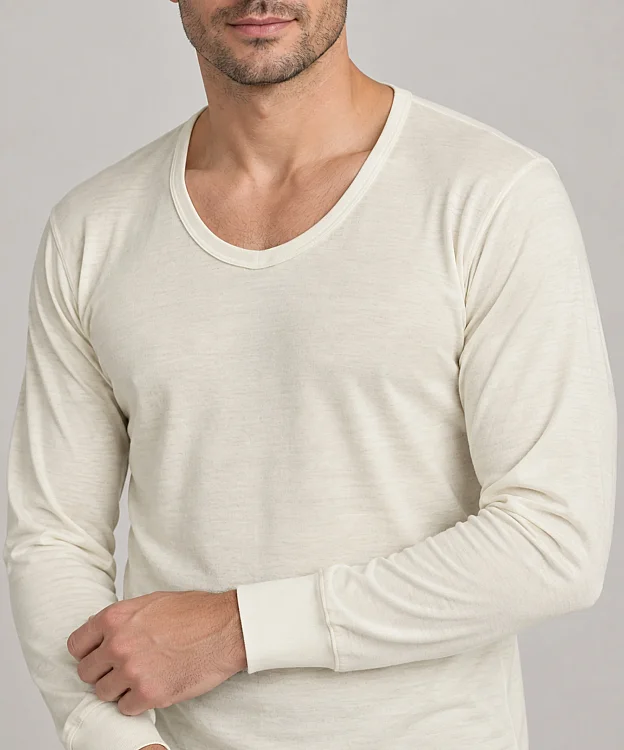 Yünlü Uzun Erkek İçlik - KREM - 3