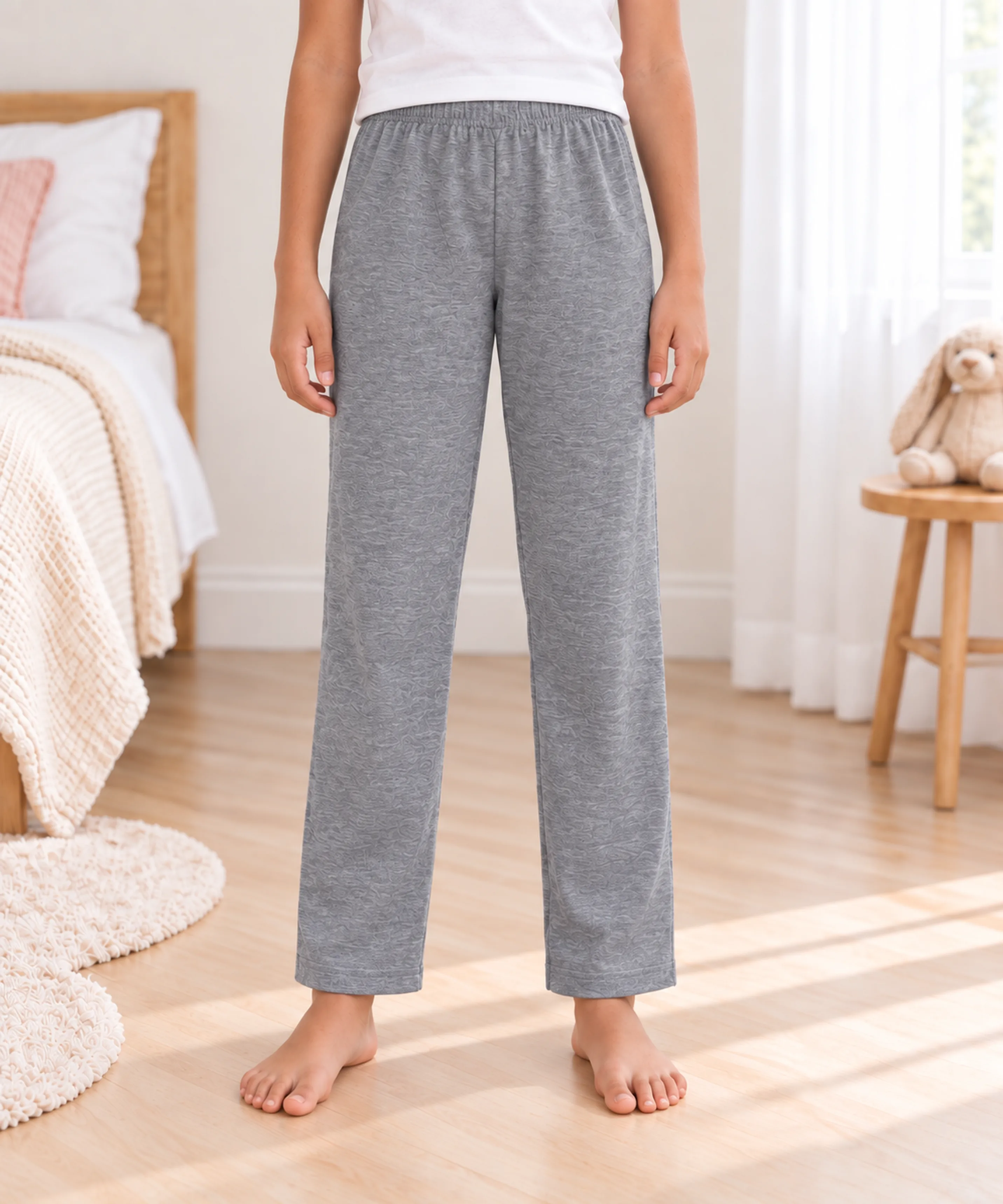 %100 Pamuk Çocuk Pijama Altı - GRİ - 1