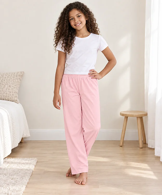 %100 Pamuk Çocuk Pijama Altı - PEMBE - 2