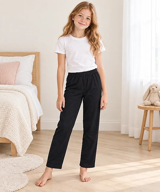%100 Pamuk Çocuk Pijama Altı - SİYAH (1)