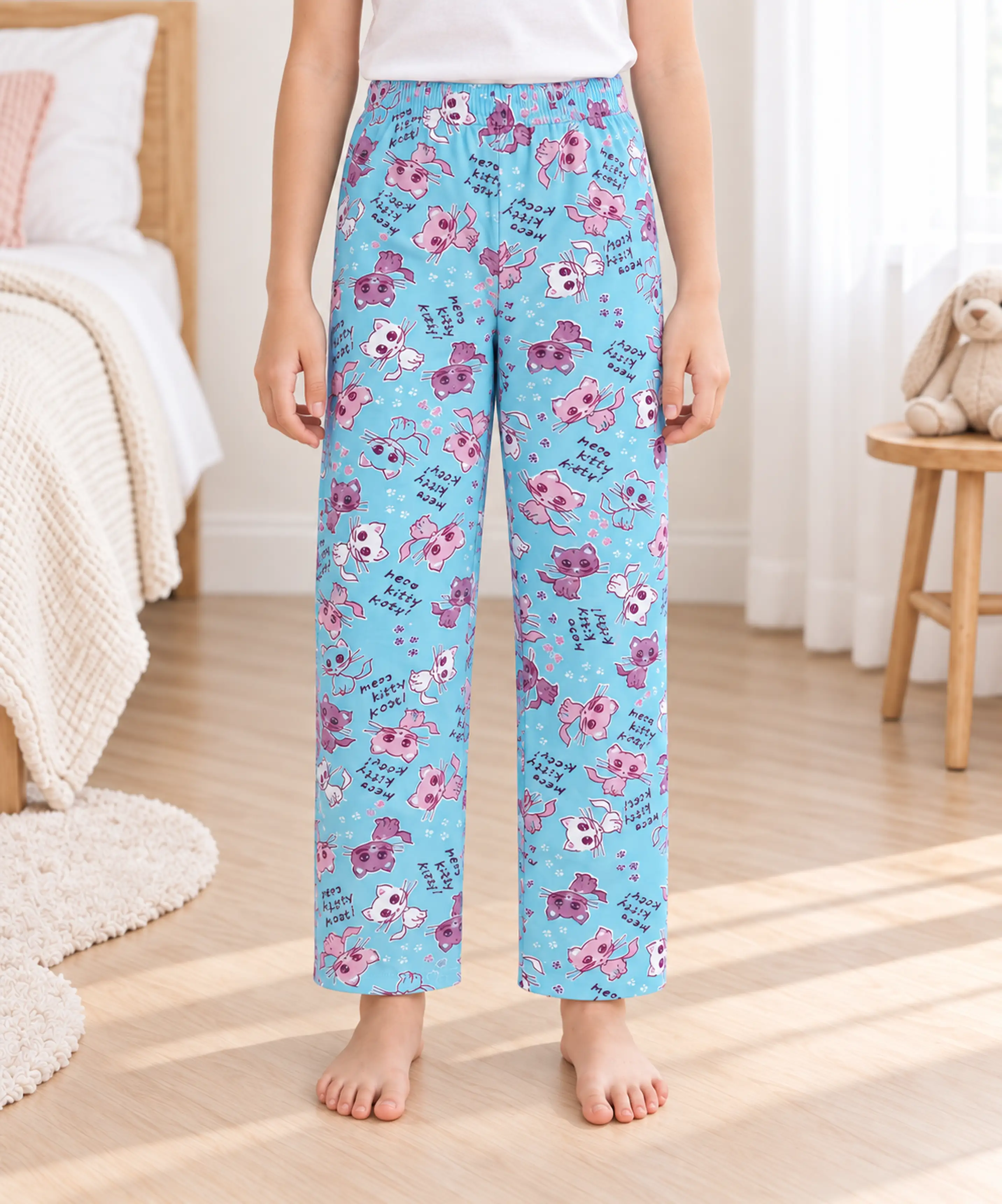 %100 Pamuk Çocuk Pijama Altı - TURKUAZ
